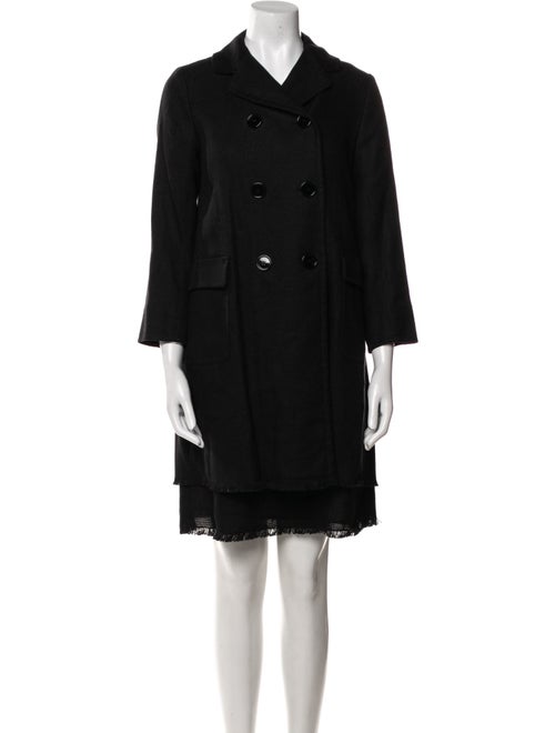 'S Max Mara Linen Raw-Edge Trim Dress Set