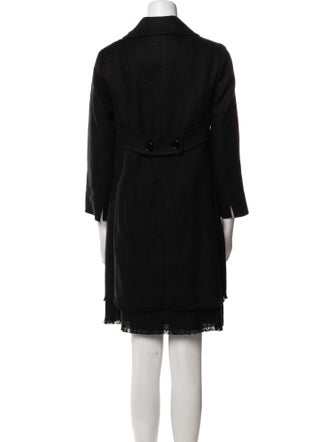 'S Max Mara Linen Raw-Edge Trim Dress Set