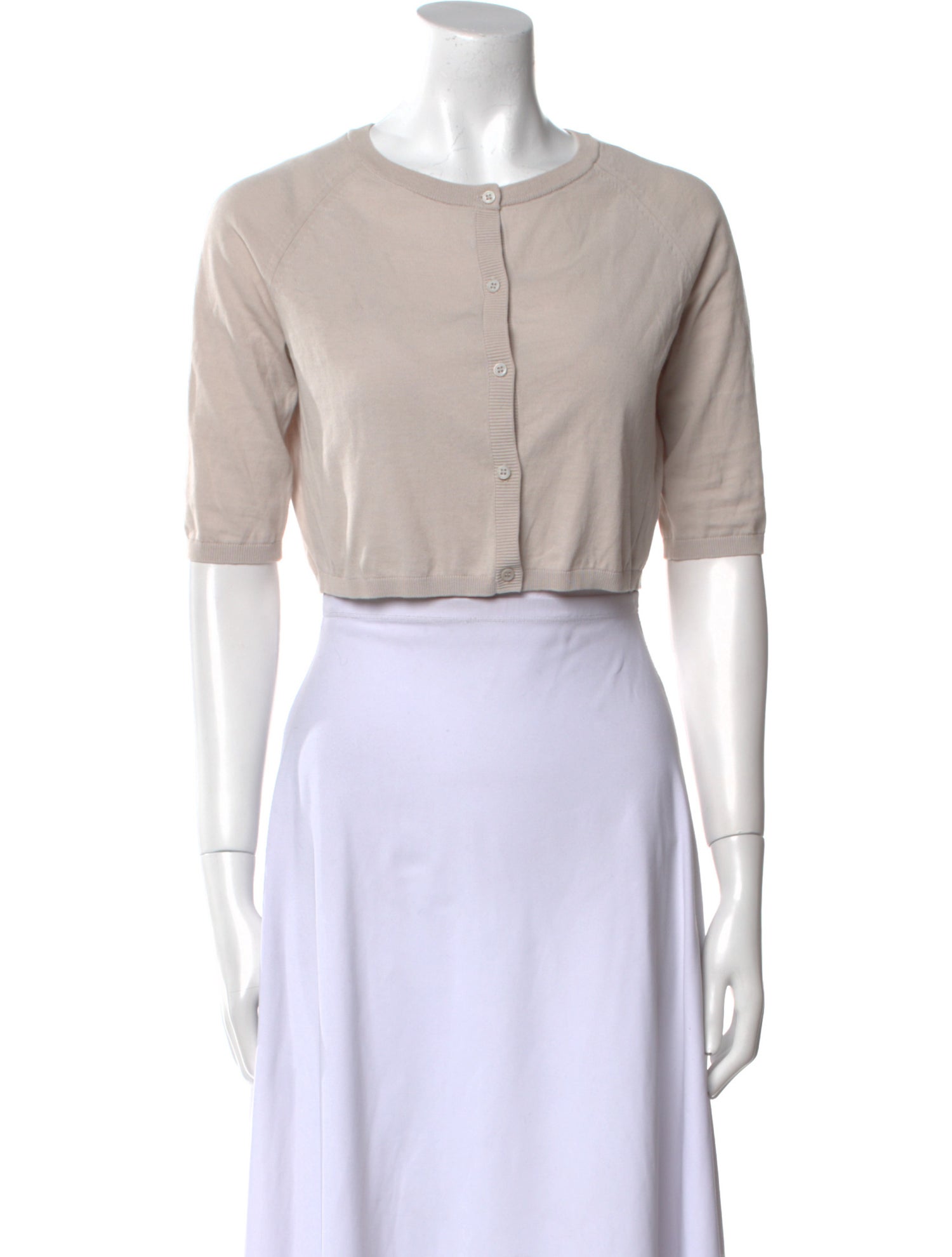 'S Max Mara Crew Neck Short Sleeve Crop Top