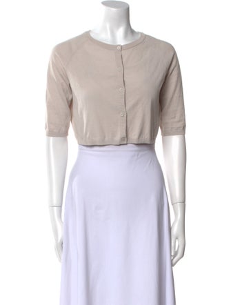 'S Max Mara Crew Neck Short Sleeve Crop Top