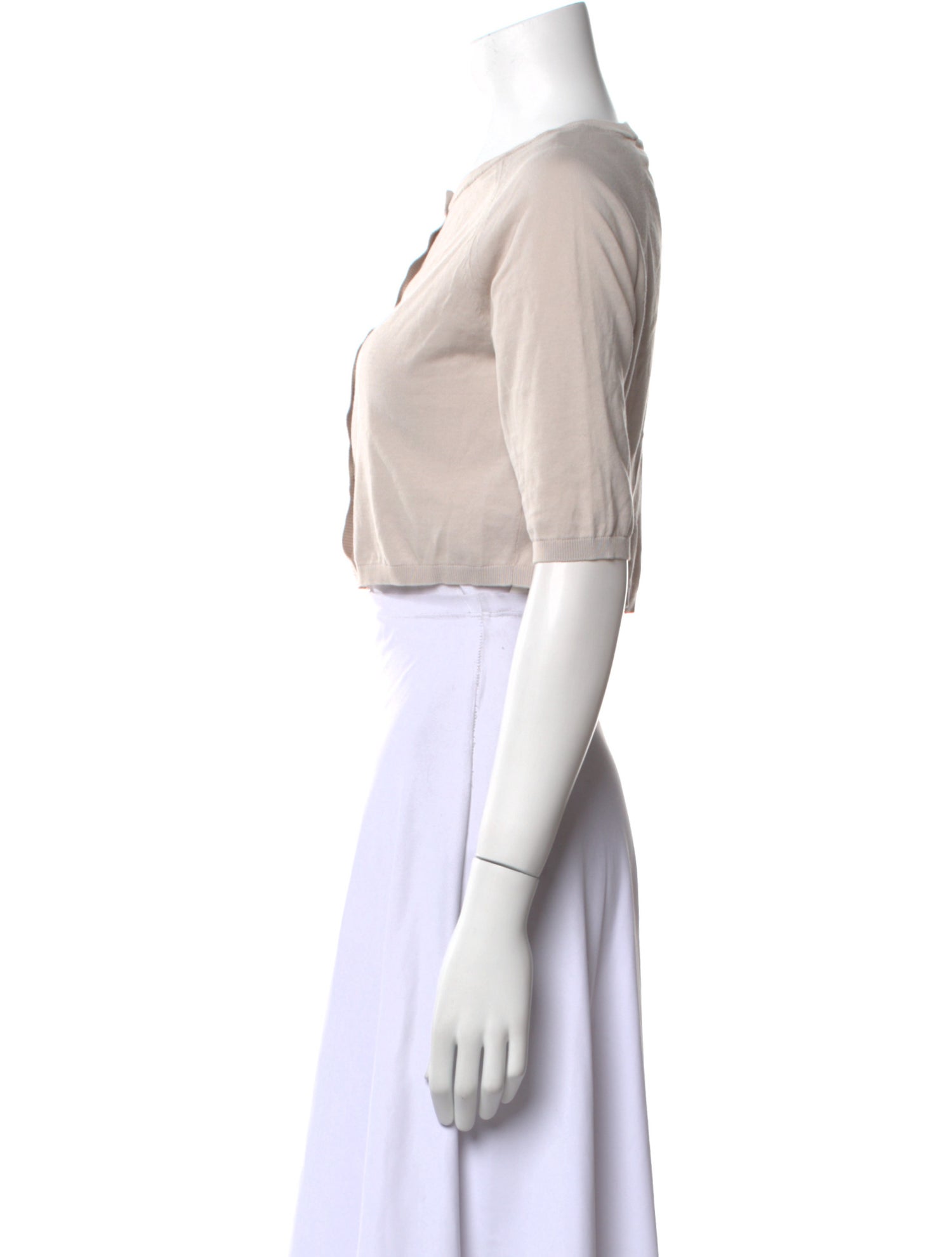 'S Max Mara Crew Neck Short Sleeve Crop Top