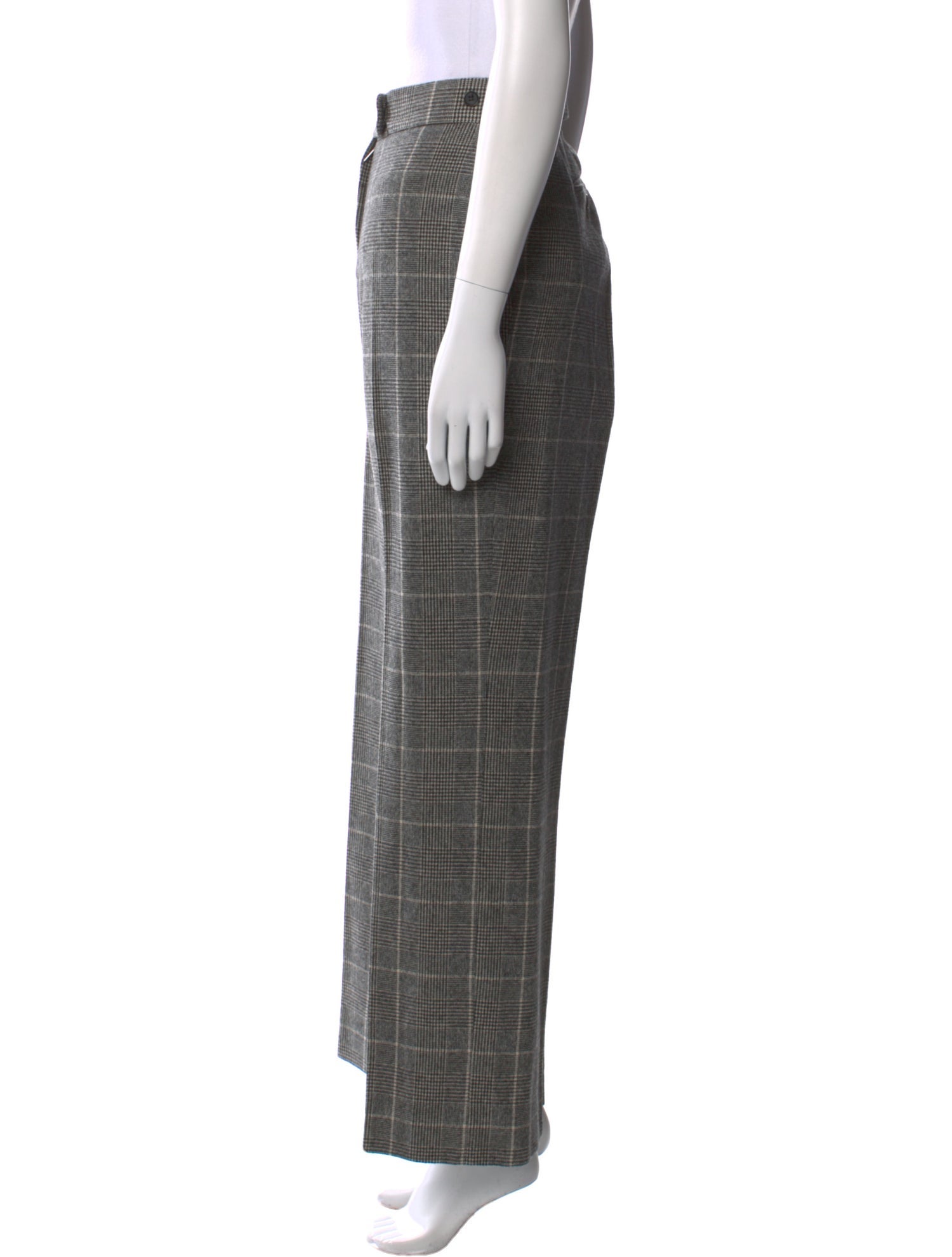'S Max Mara Plaid Print Wide Leg Pants