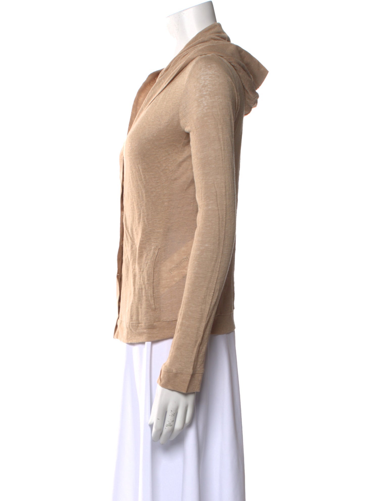 'S Max Mara Linen V-Neck Button-Up Top