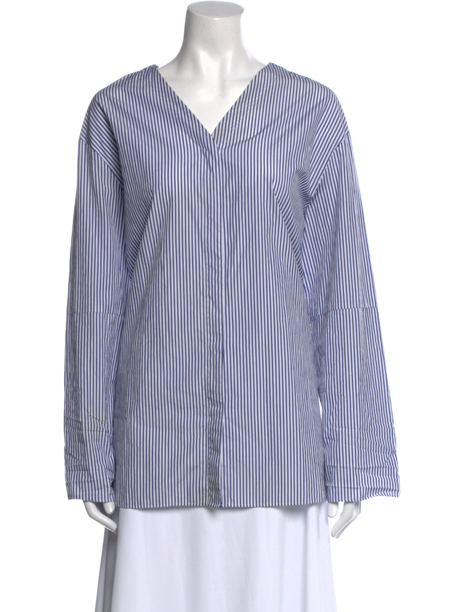 'S Max Mara Striped V-Neck Blouse
