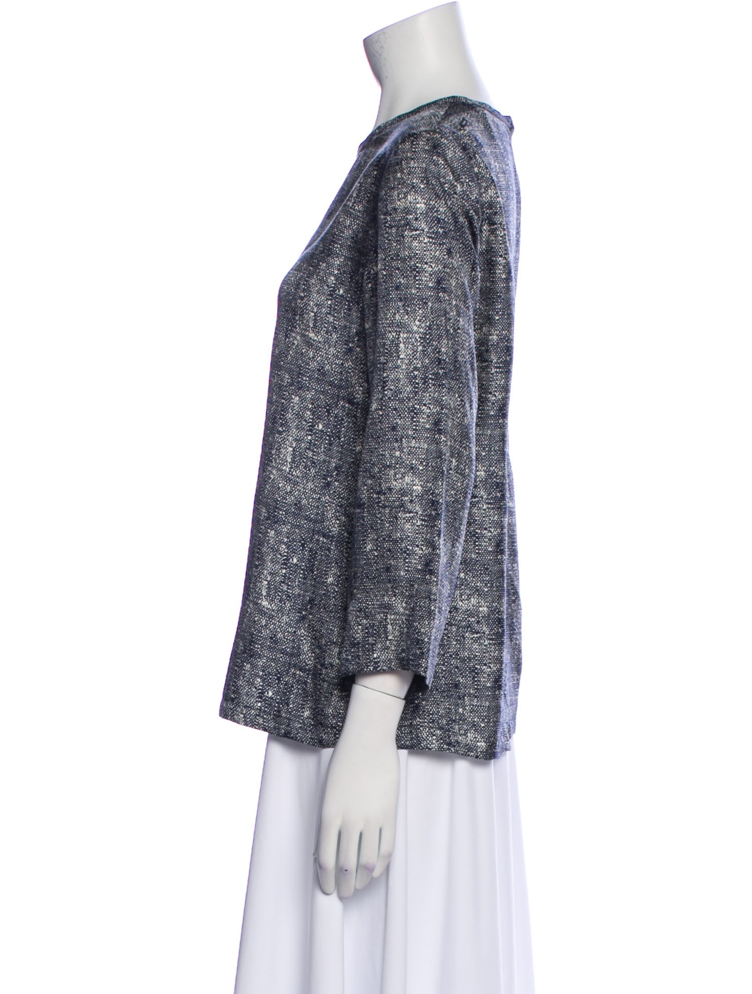 'S Max Mara Printed Crew Neck Blouse