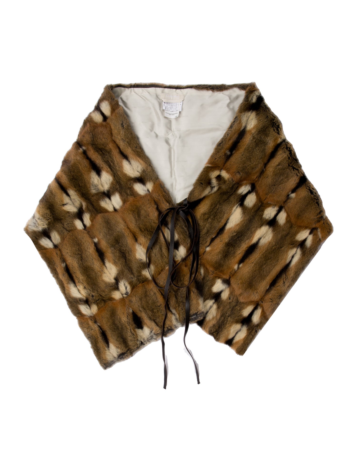 'S Max Mara Fur Animal Print Shawl