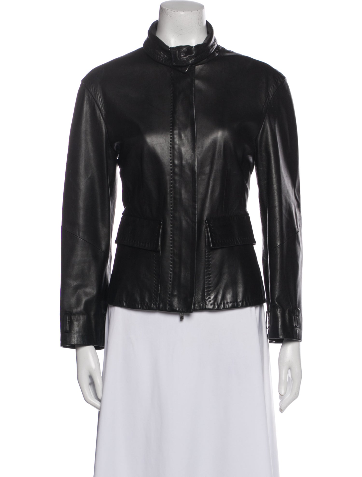 'S Max Mara Leather Biker Jacket