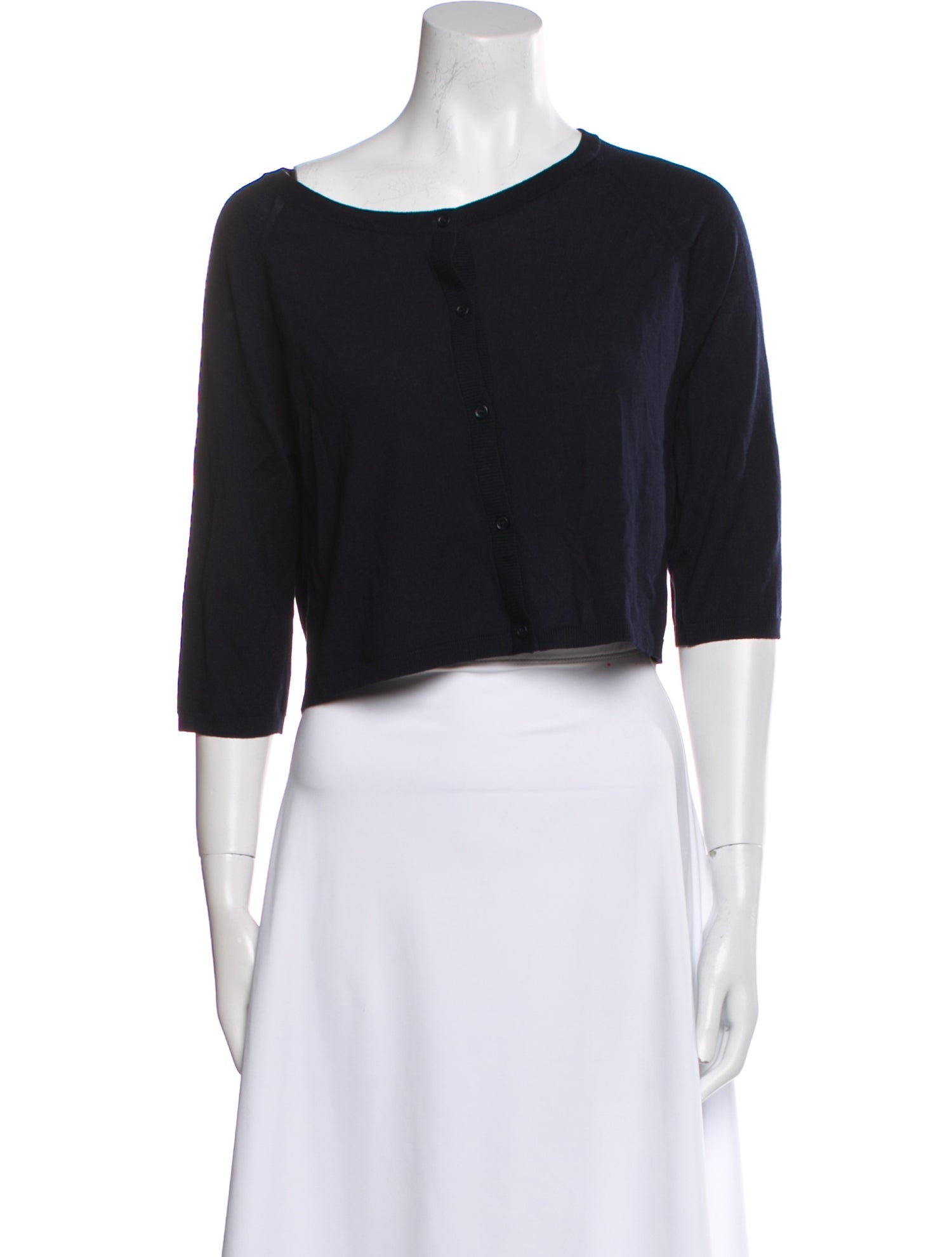 'S Max Mara Virgin Wool Bateau Neckline Crop Top w/ Tags