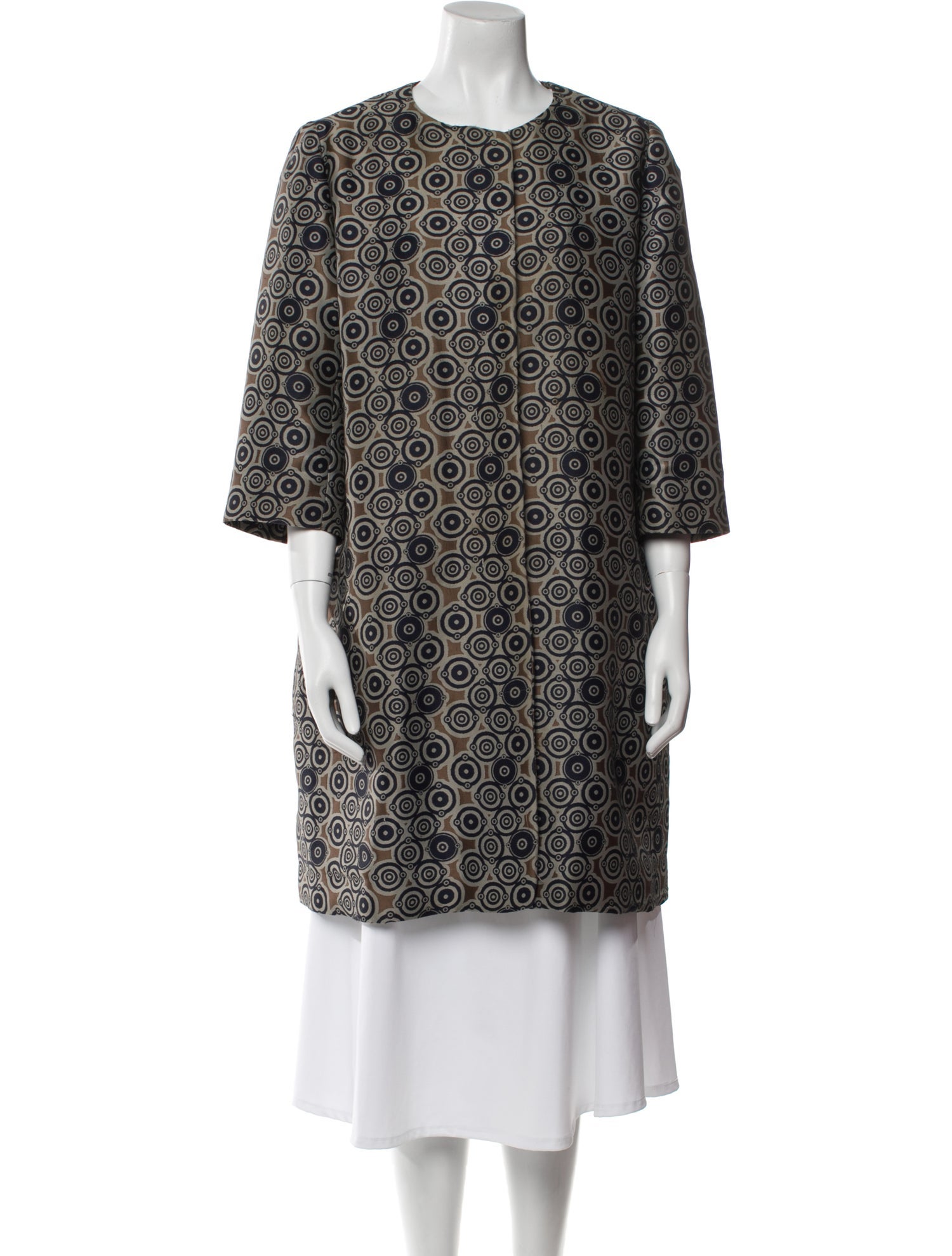 'S Max Mara Tweed Pattern Coat
