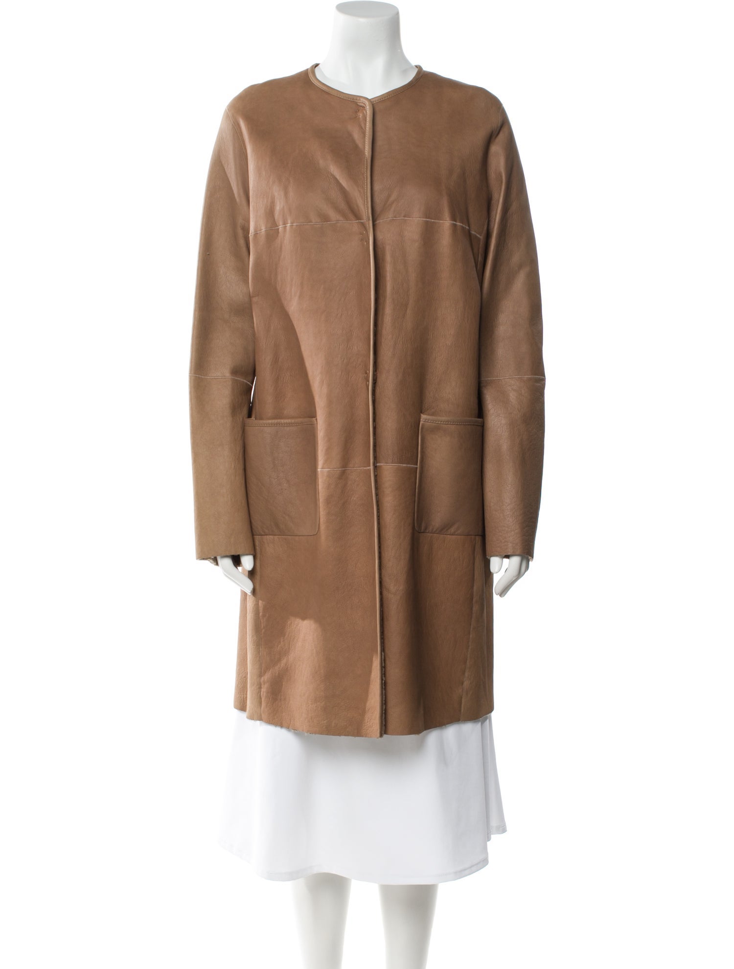 'S Max Mara Lamb Leather Trench Coat