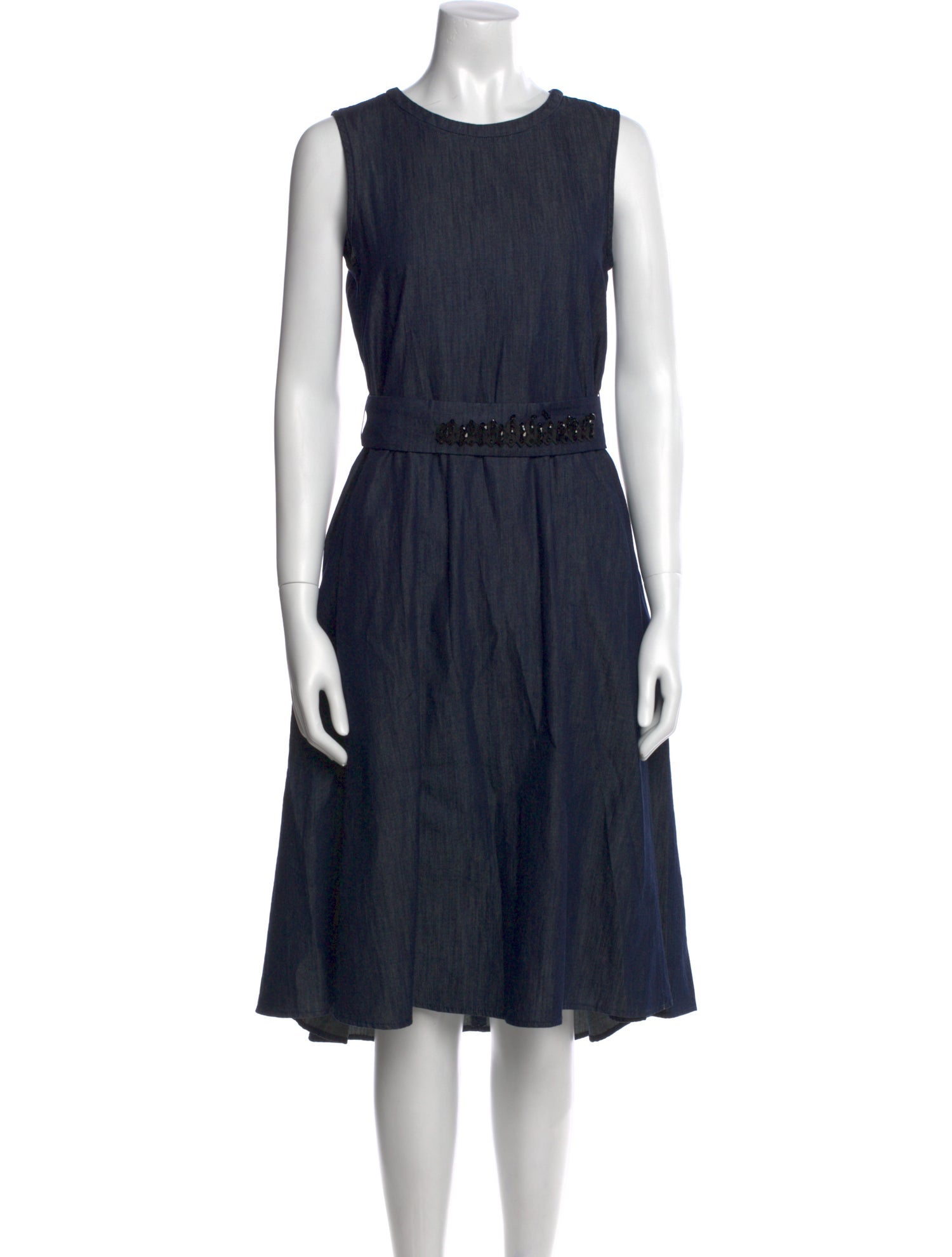 'S Max Mara Crew Neck Midi Length Dress