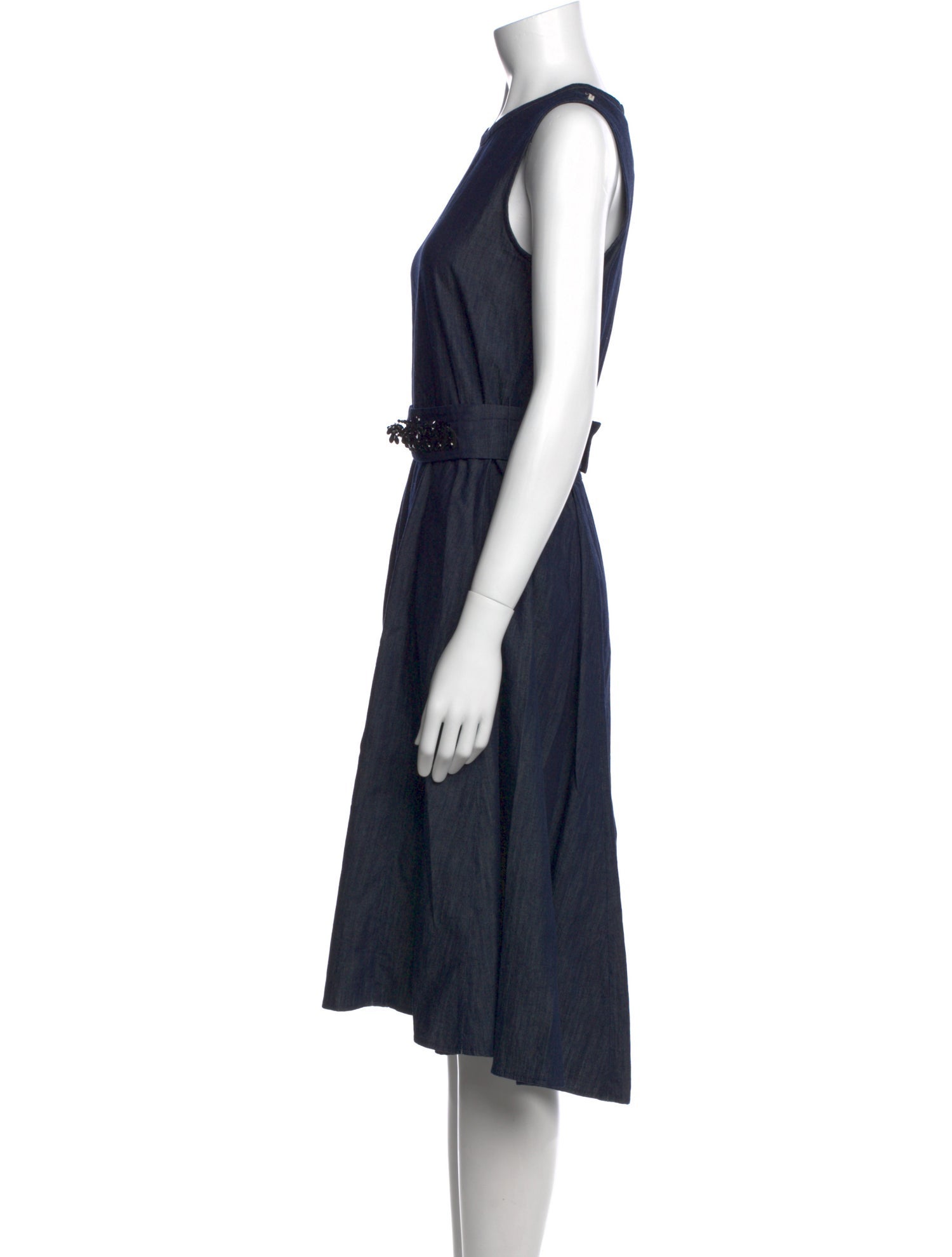 'S Max Mara Crew Neck Midi Length Dress