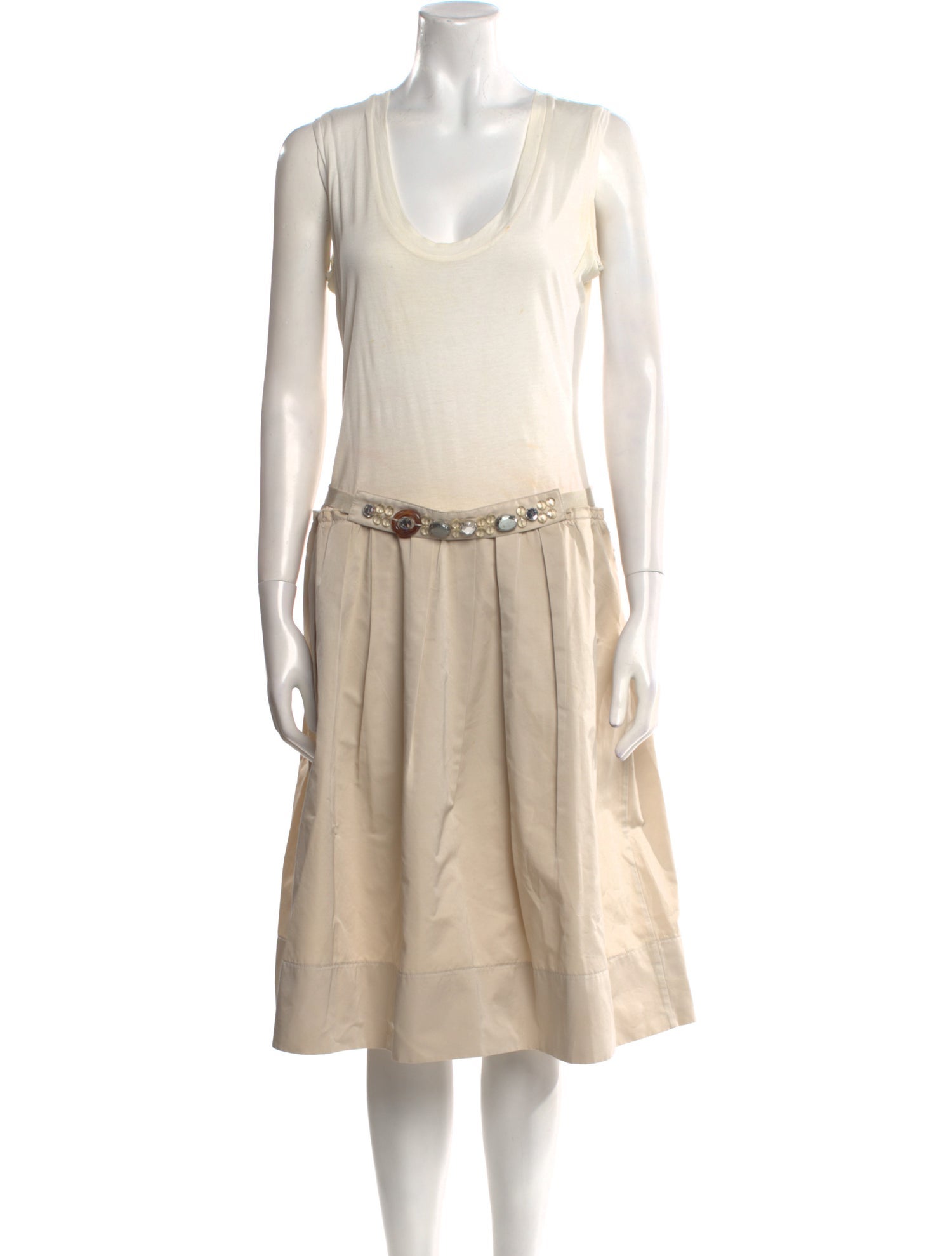 'S Max Mara Scoop Neck Midi Length Dress