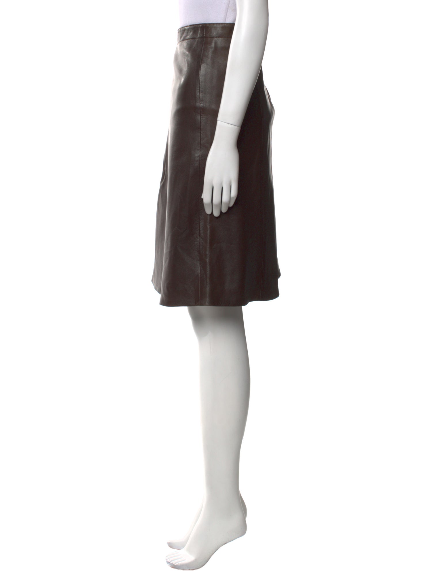 'S Max Mara Leather Knee-Length Skirt