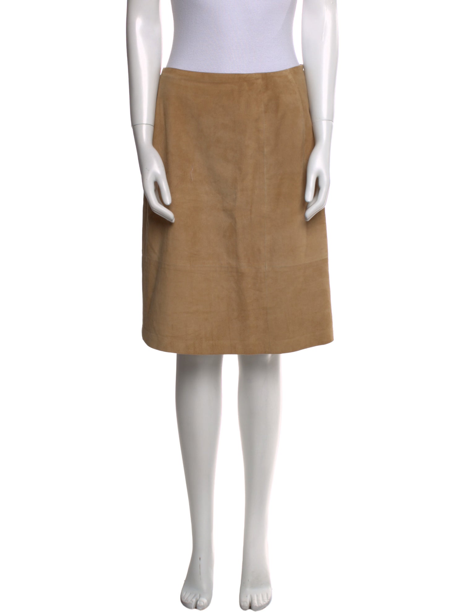 'S Max Mara Leather Knee-Length Skirt