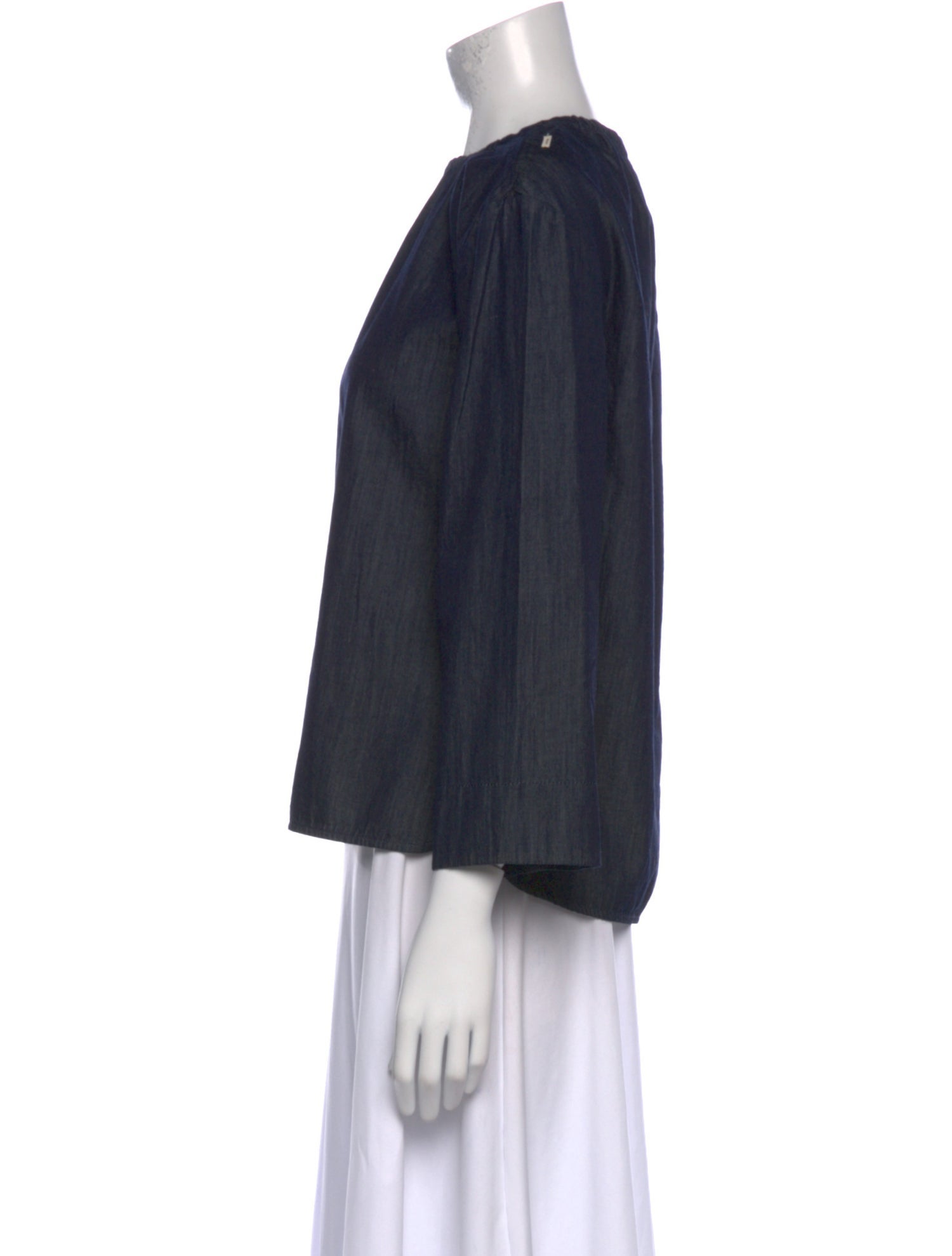 'S Max Mara Bateau Neckline Three-Quarter Sleeve Blouse