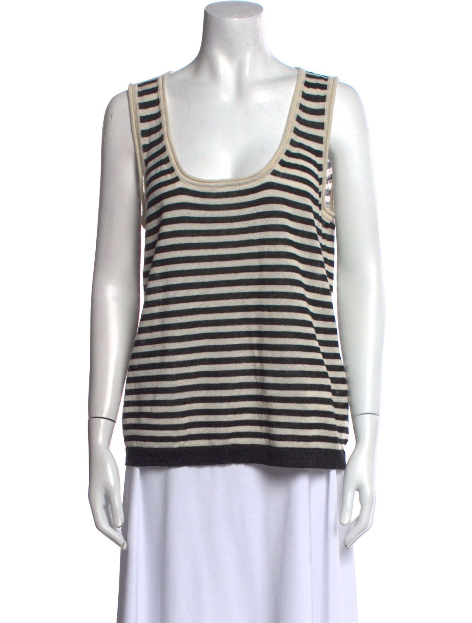 'S Max Mara Striped Scoop Neck Top