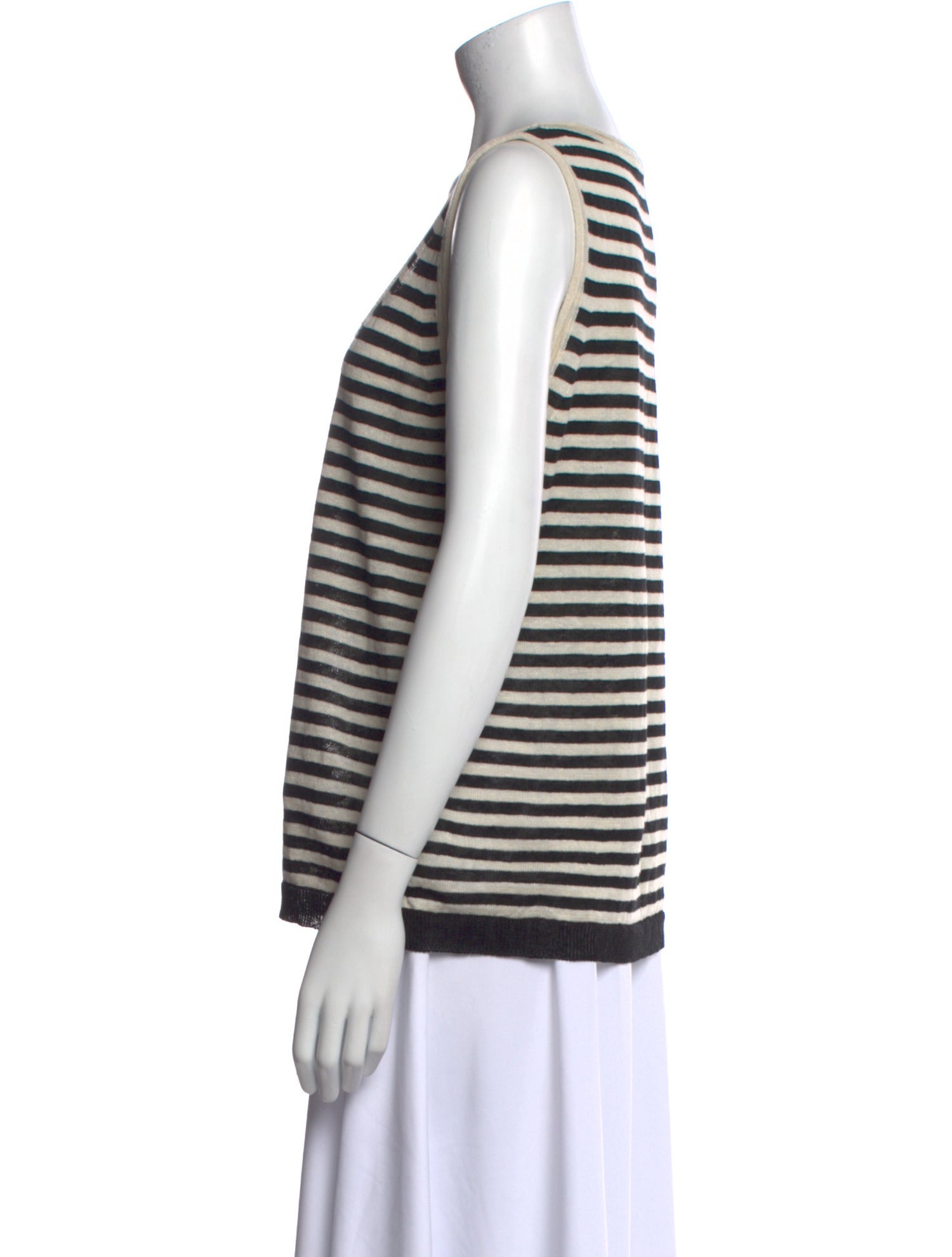 'S Max Mara Striped Scoop Neck Top