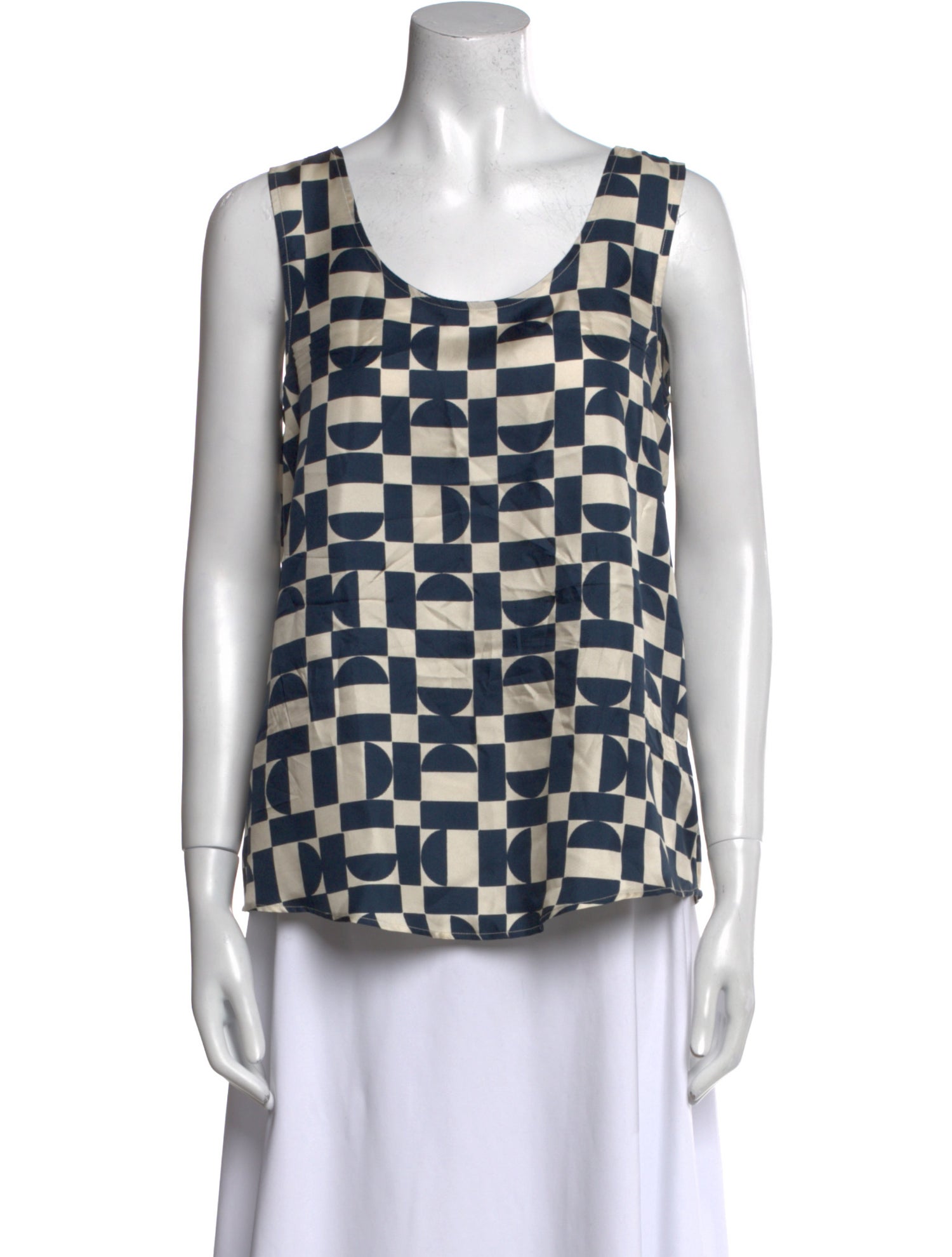 'S Max Mara Printed Scoop Neck Top