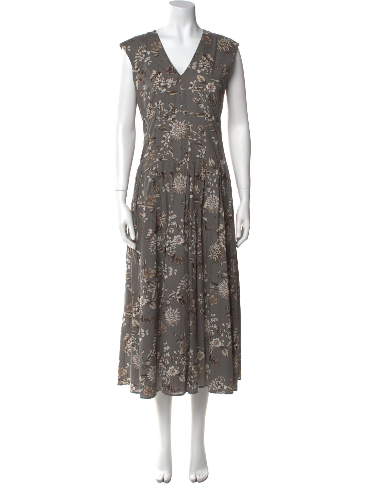 'S Max Mara Floral Print Long Dress