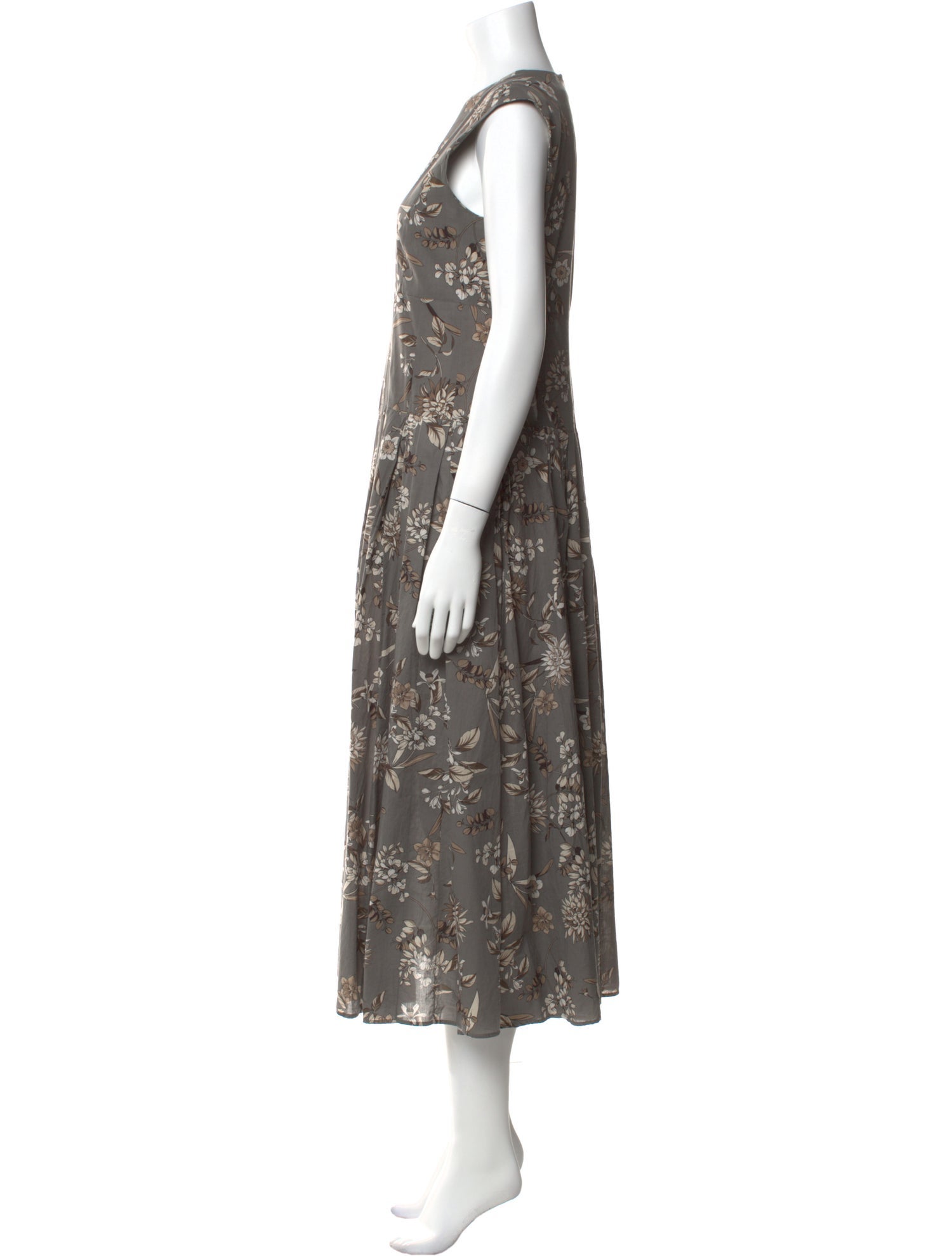 'S Max Mara Floral Print Long Dress