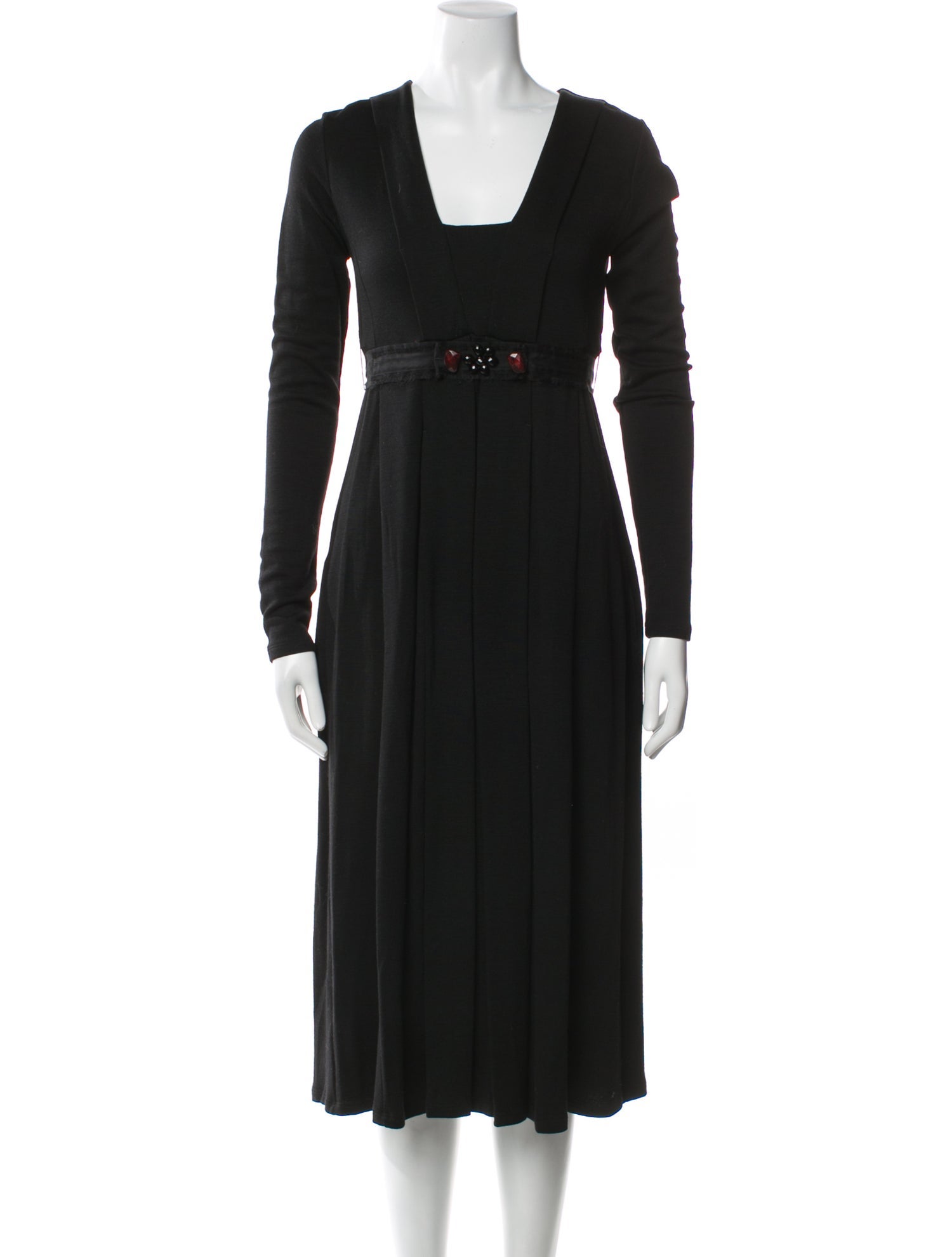 'S Max Mara Square Neckline Midi Length Dress