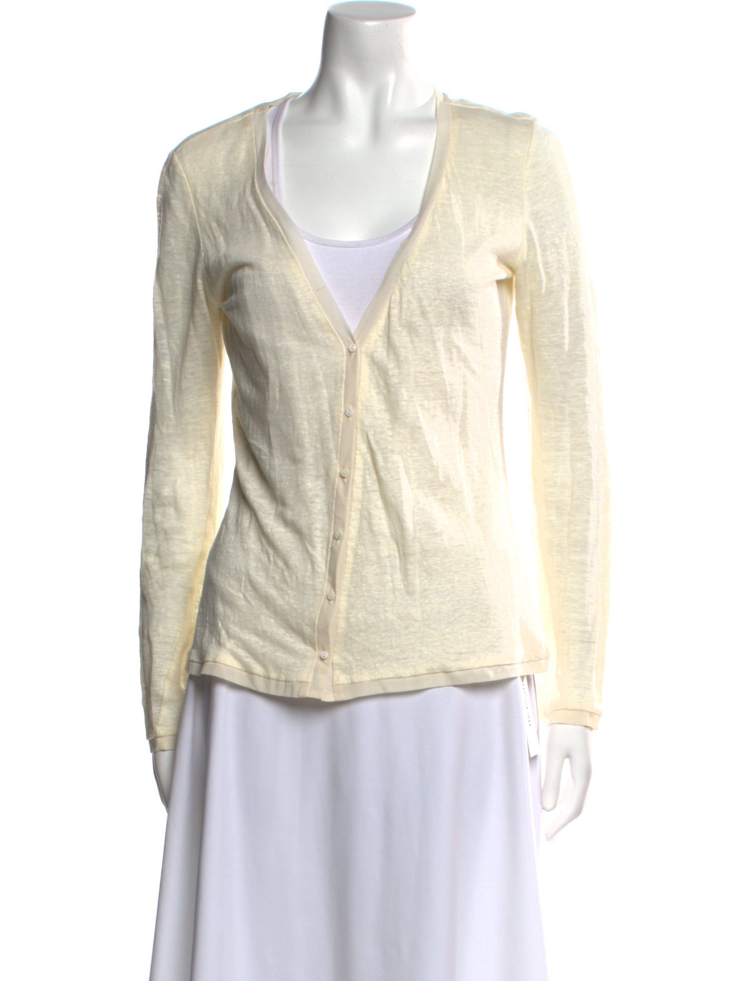 'S Max Mara Linen V-Neck Top