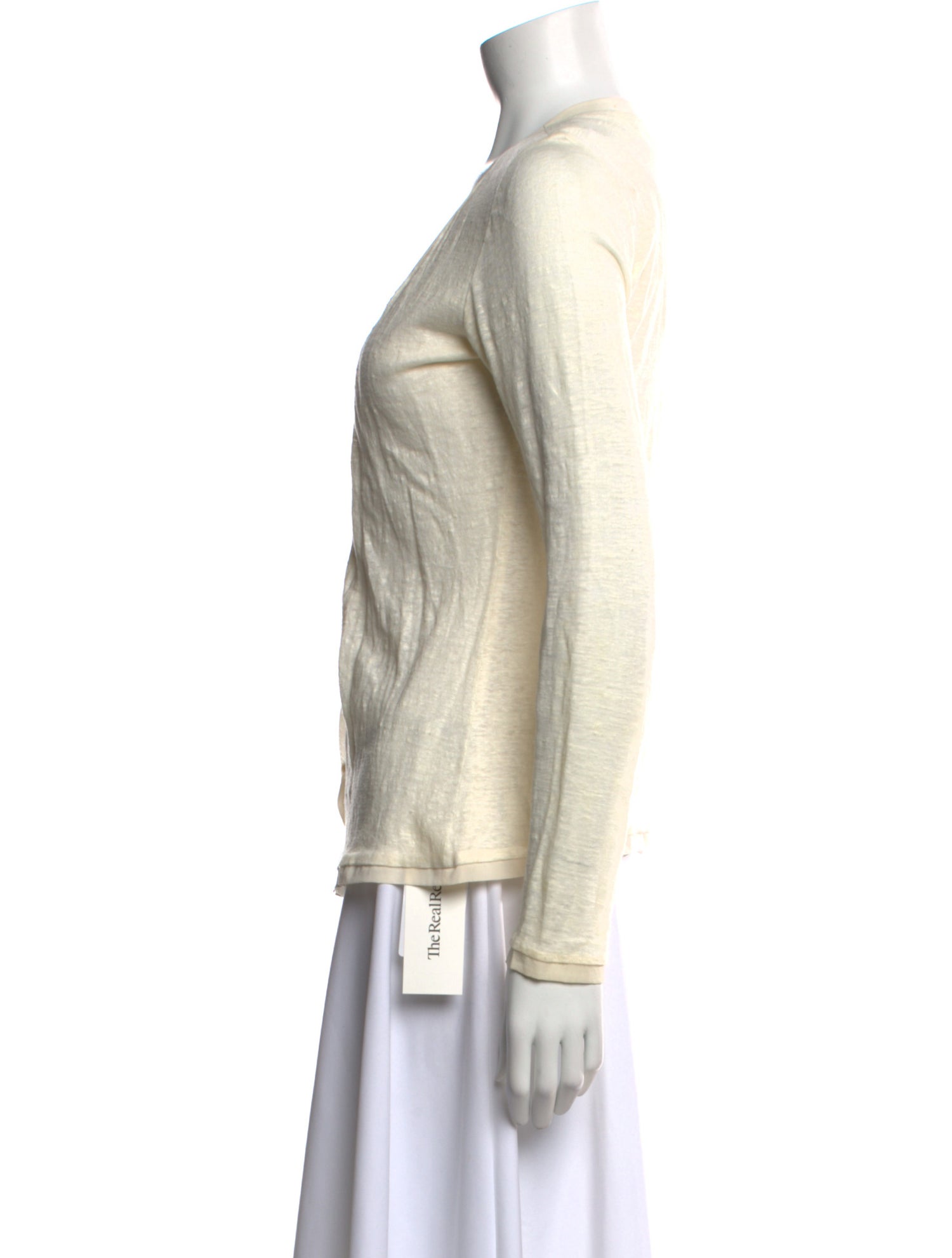 'S Max Mara Linen V-Neck Top