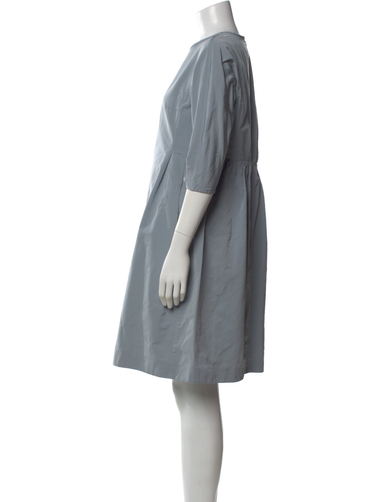 S Max Mara Crew Neck Knee-Length Dress - Grey Dresses, Clothing - WSMAX44449