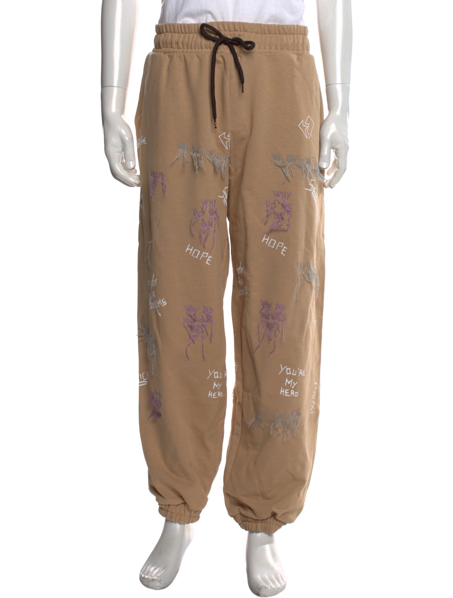 Self Made By Gianfranco Villegas Graphic Print Embroidered Accent Lounge Bottoms