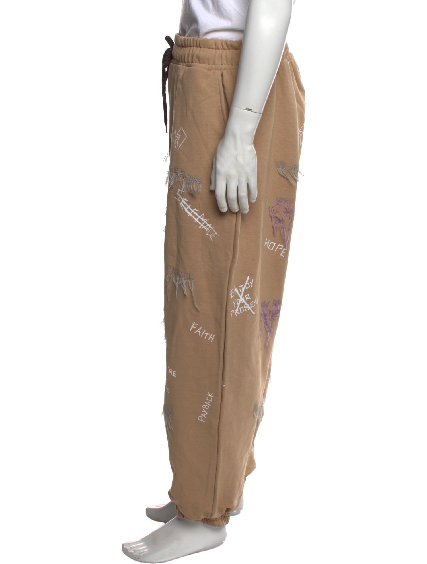 Self Made By Gianfranco Villegas Graphic Print Embroidered Accent Lounge Bottoms