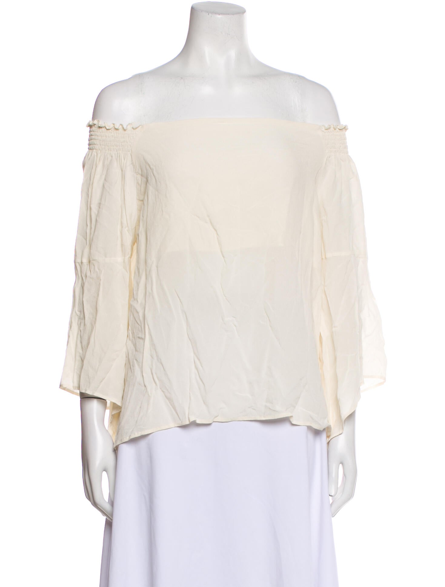 SEMICOUTURE Silk Off-The-Shoulder Blouse