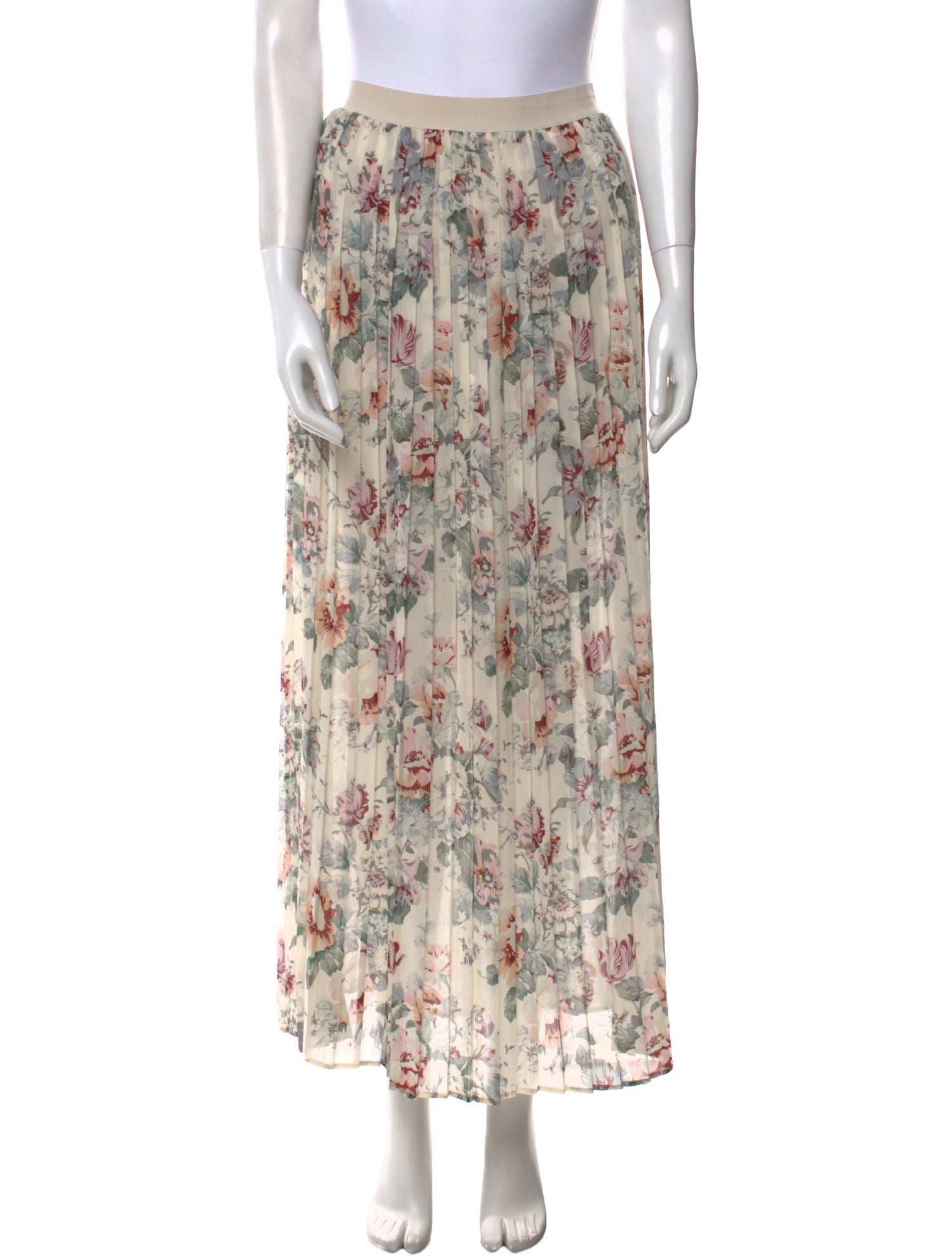 SEMICOUTURE Floral Print Midi Length Skirt