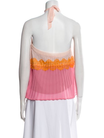 SEMICOUTURE Halterneck Sleeveless Crop Top