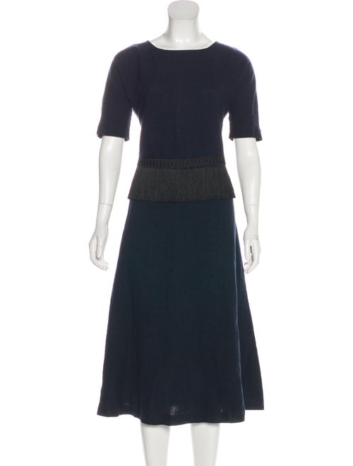 Samuji Linen Midi Length Dress Black