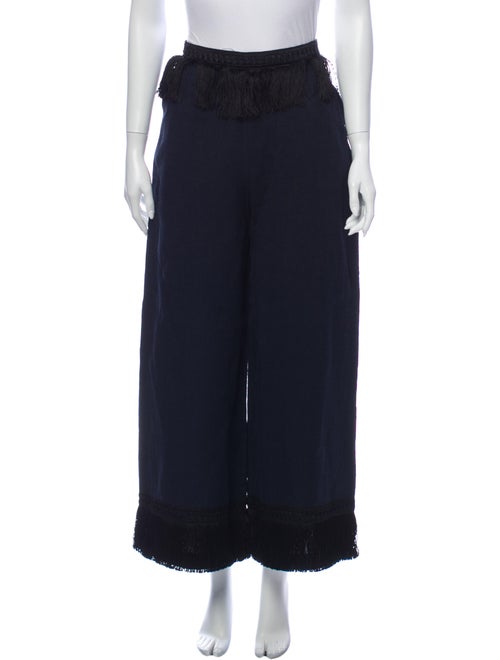 Samuji Linen Wide Leg Pants Blue