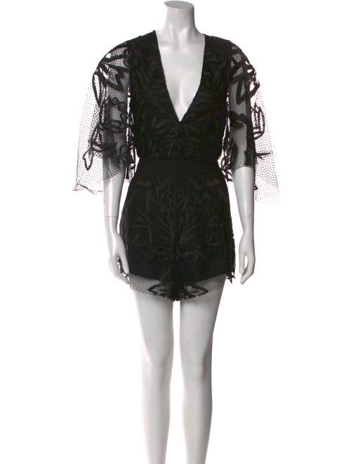 Stevie May Lace Pattern V-Neck Romper