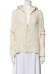 Savannah Morrow The Label Silk Plunge Neckline Button-Up Top