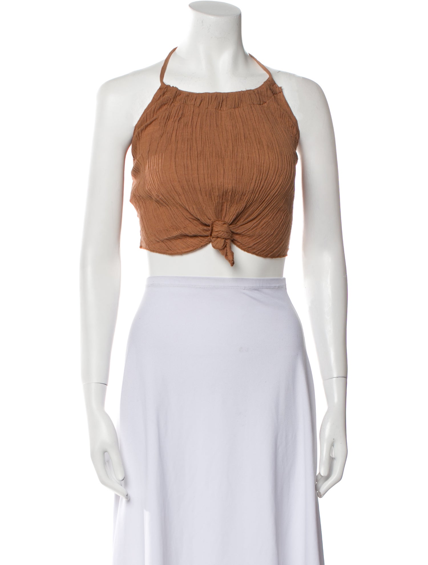 Savannah Morrow The Label Halterneck Sleeveless Crop Top