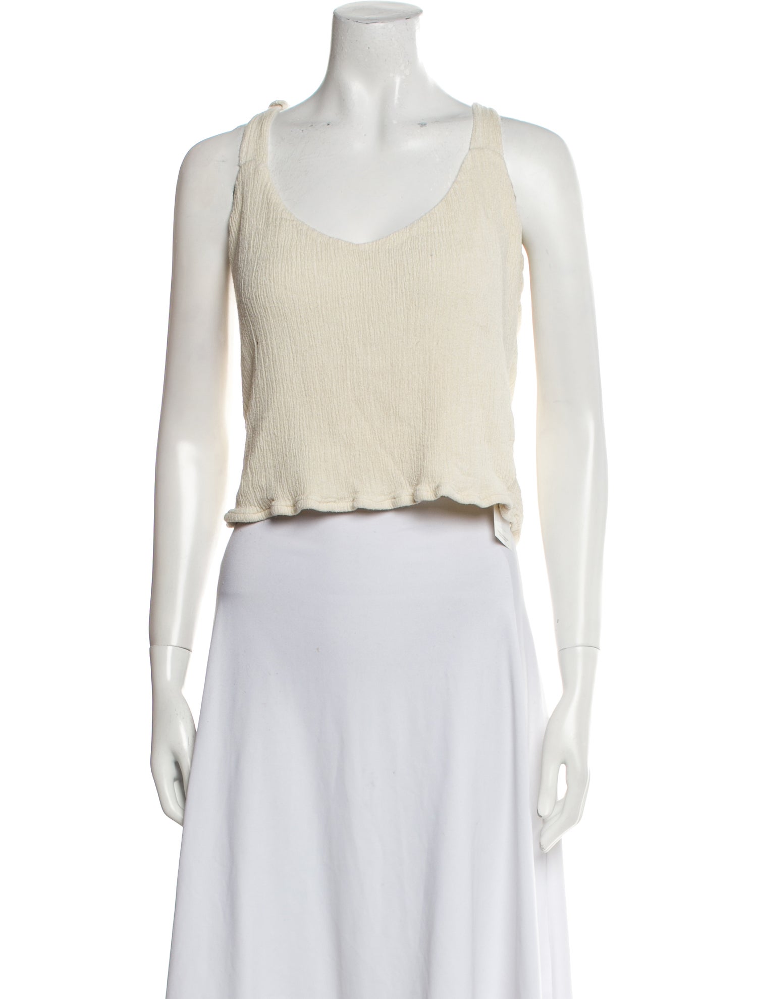 Savannah Morrow The Label Silk Scoop Neck Crop Top