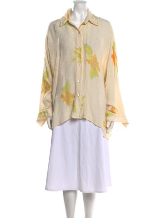 Savannah Morrow The Label Silk Printed Button-Up Top
