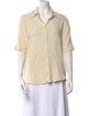 Savannah Morrow The Label Silk Short Sleeve Button-Up Top