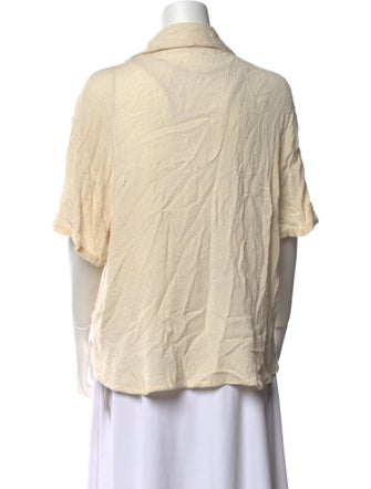 Savannah Morrow The Label Silk Short Sleeve Button-Up Top