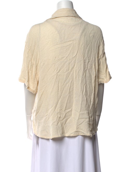 Savannah Morrow The Label Silk Short Sleeve Button-Up Top