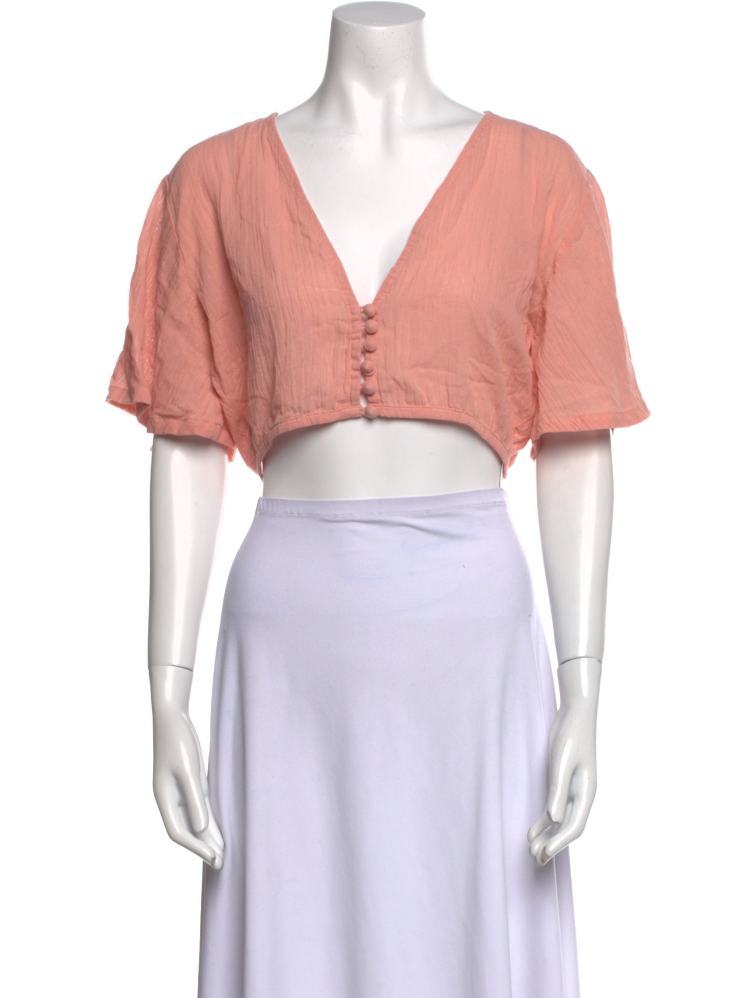 Savannah Morrow The Label V-Neck Short Sleeve Crop Top