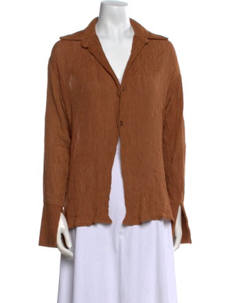 Savannah Morrow The Label Silk Long Sleeve Button-Up Top