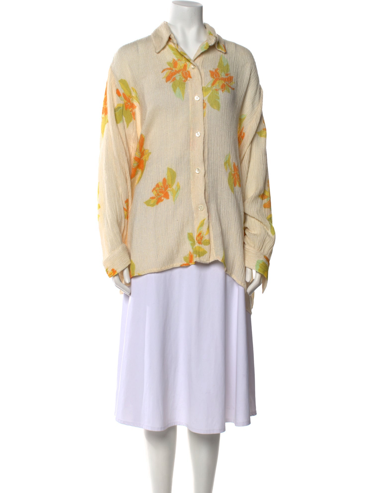 Savannah Morrow The Label Silk Floral Print Button-Up Top