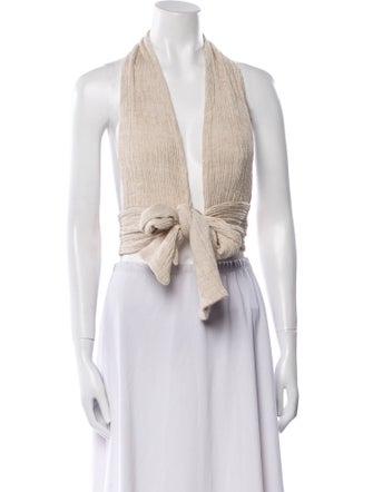 Savannah Morrow The Label V-Neck Sleeveless Crop Top