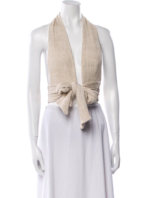 Savannah Morrow The Label V-Neck Sleeveless Crop Top