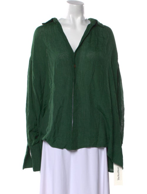 Savannah Morrow The Label Silk V-Neck Blouse